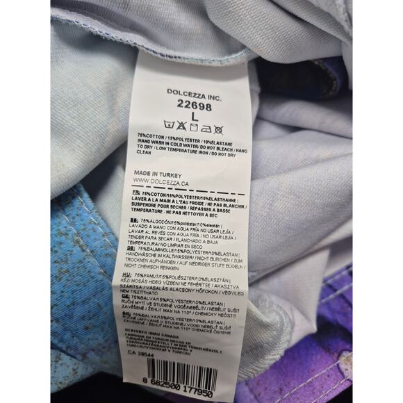 Simply Art by Dolcezza Watercolor Jacket 100% Cotton Gold Accents Sz L - Picture 4 of 6